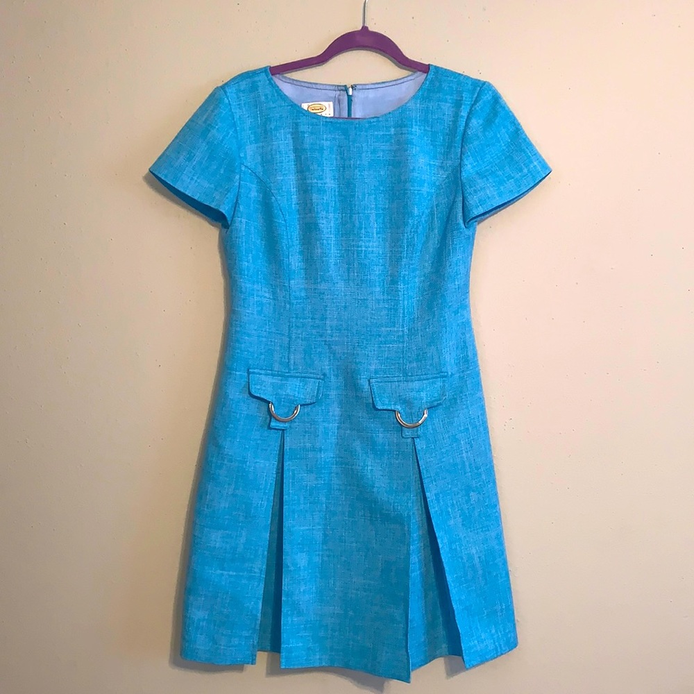 Talbots petite size 8 semi casual dress sky blue